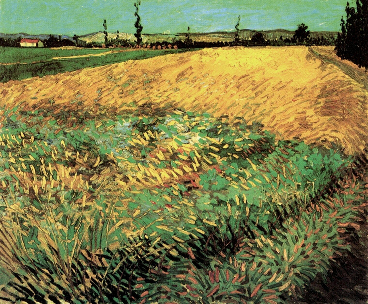 Винсент Ван Гог Пшеничное поле и предгорье Старых Альп на заднем плане